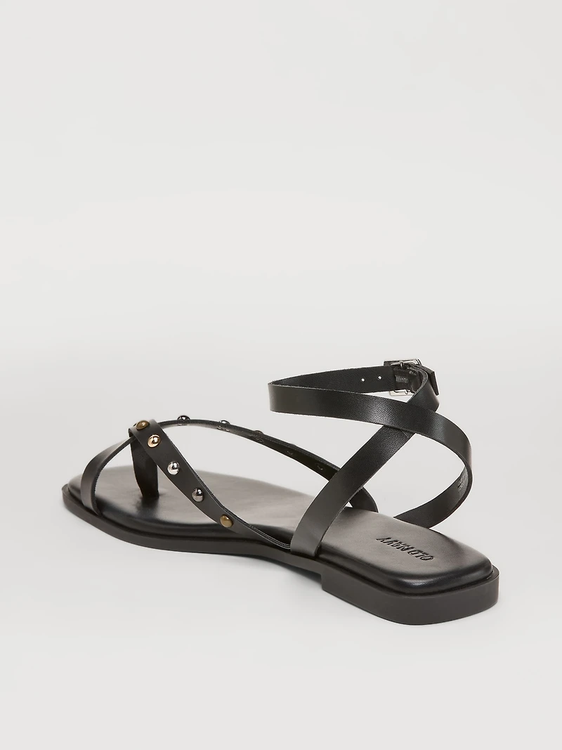 Studded Toe-Strap Sandals