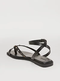 Studded Toe-Strap Sandals
