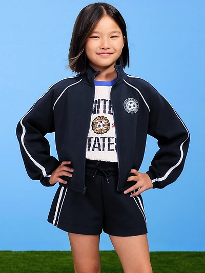 High-Waisted USA Shorts for Girls