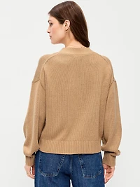 Relaxed V-Neck Cardigan Sweater