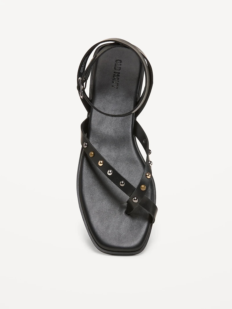 Studded Toe-Strap Sandals
