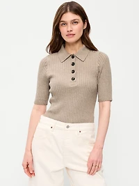 Short-Sleeve Ribbed Polo