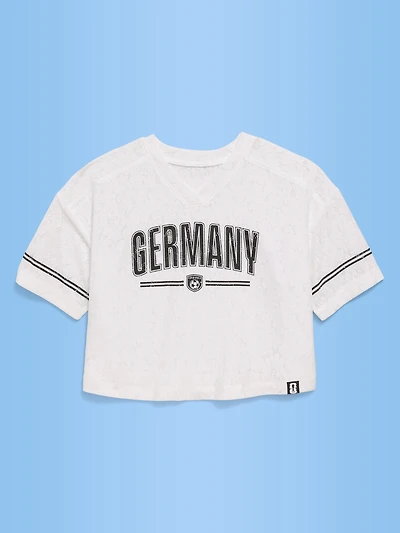 FIFA World Cup 26™ Germany Boxy Lace V-Neck T-Shirt for Girls