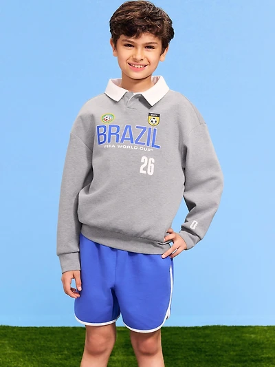 FIFA World Cup 26™ Brazil Dynamic Fleece Collared Graphic Sweatshirt for Kids