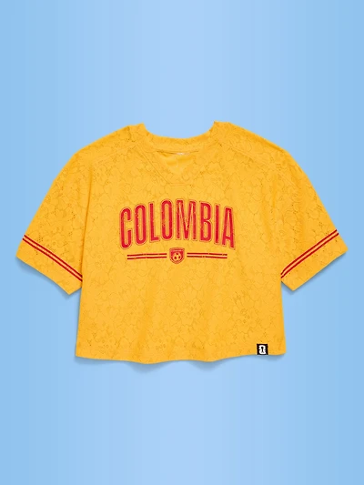 FIFA World Cup 26™ Colombia Boxy Lace V-Neck T-Shirt for Girls