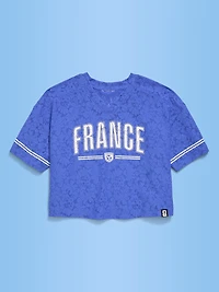 FIFA World Cup 26™ France Boxy Lace V-Neck T-Shirt for Girls