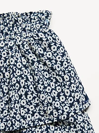 Printed Crinkled Tiered Skirt for Toddler Girls