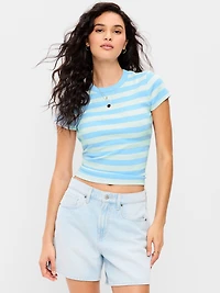 Snug Crew-Neck Ribbed T-Shirt
