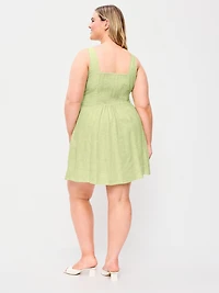 Fit & Flare Linen Mini Dress