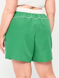 Mid-Rise Loose Swim Board Shorts
