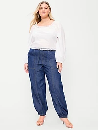 Mid-Rise Pull-On Utility Harem Jeans
