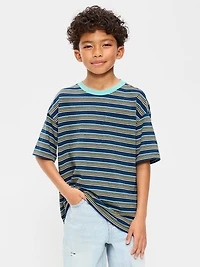 Oversized Short-Sleeve Striped T-Shirt for Boys