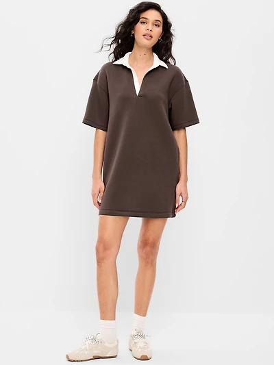 Bounce Fleece Short-Sleeve Polo Dress