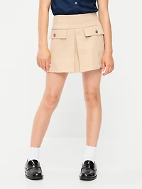 School Uniform Front-Pleated Twill Skort for Girls