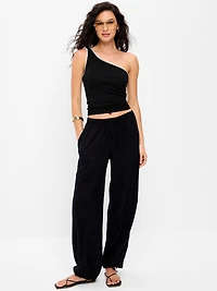 Ribbed One-Shoulder Tank Top