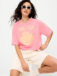 Nirvana™ Crew-Neck Oversized Crop T-Shirt