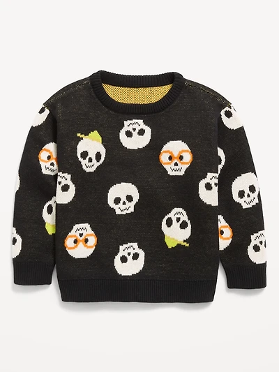 Oversized Long-Sleeve Graphic Sweater for Toddler Boys