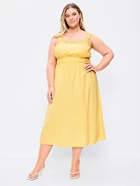 Fit & Flare Smocked-Waist Midi Dress