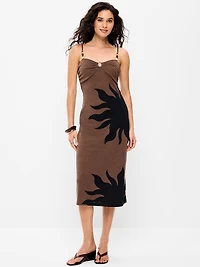 Beaded-Strap Beach Midi Dress
