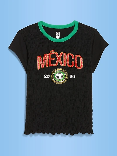 FIFA World Cup 26™ Mexico Smocked Graphic T-Shirt for Women