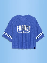 FIFA World Cup 26™ France Boxy Lace V-Neck T-Shirt for Women