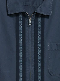Loose Full-Zip Twill Workwear Shirt