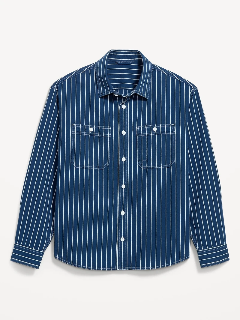 Loose Fit Striped Workwear Shirt