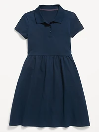 School Uniform Fit & Flare Pique Polo Dress for Girls