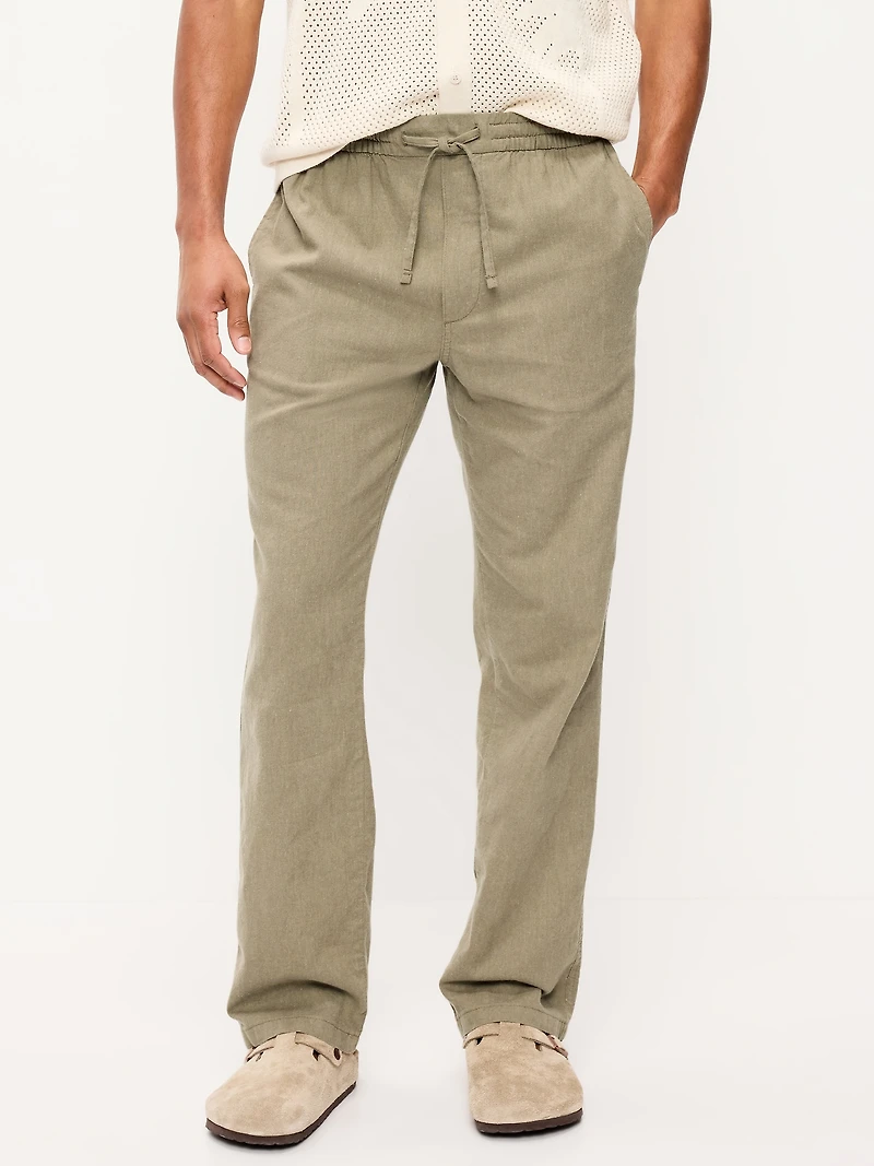 90's Straight-Fit Linen-Blend Pants