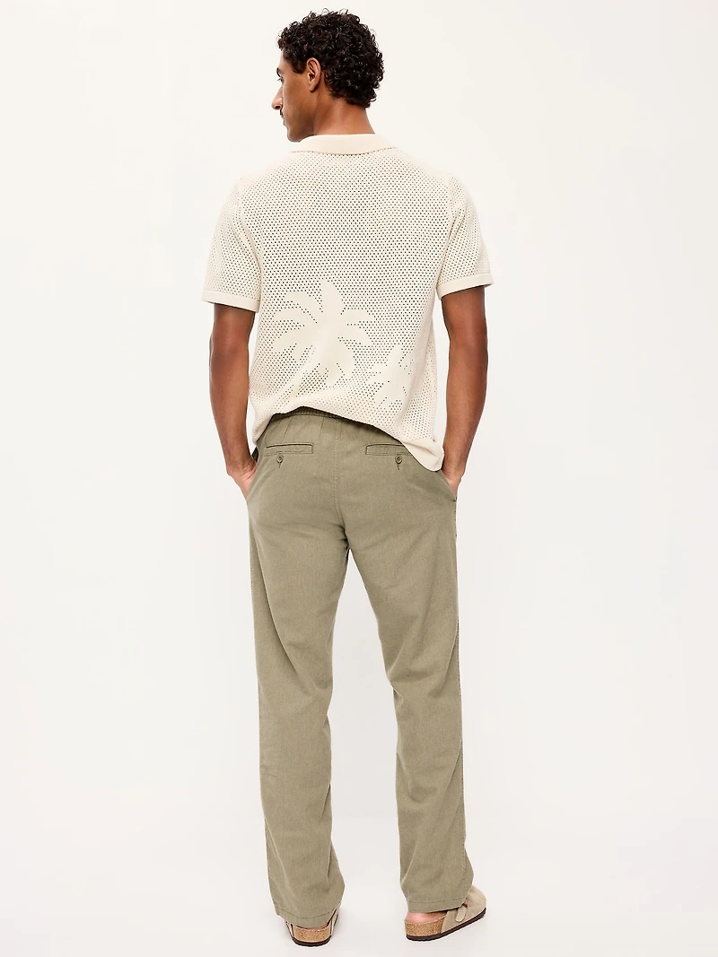 90's Straight-Fit Linen-Blend Pants
