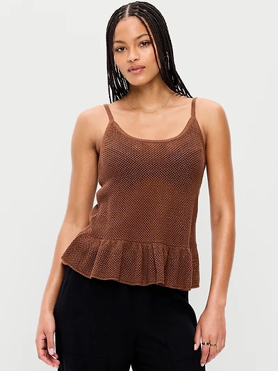 Metallic Peplum Tank Top