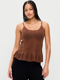 Metallic Peplum Tank Top