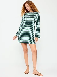 Pointelle Rib-Knit Cover-Up