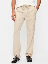 90's Straight-Fit Linen-Blend Pants