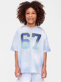 Oversized Mesh Graphic Basketball T-Shirt for Boys