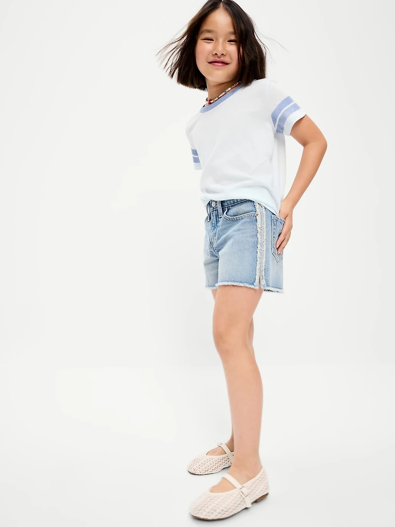 Extra High-Waisted Frayed-Hem Jean Shorts for Girls
