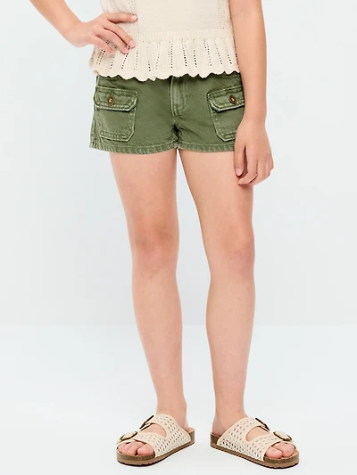 Low-Rise Utility Jean Shorts for Girls