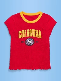 FIFA World Cup 26™ Colombia Smocked Graphic T-Shirt for Girls