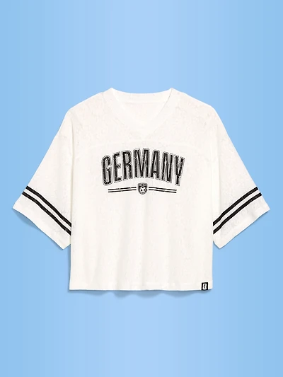 FIFA World Cup 26™ Germany Boxy Lace V-Neck T-Shirt for Women