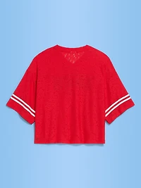 FIFA World Cup 26™ Morocco Boxy Lace V-Neck T-Shirt for Women