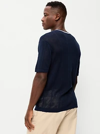 Relaxed Mesh-Knit T-Shirt