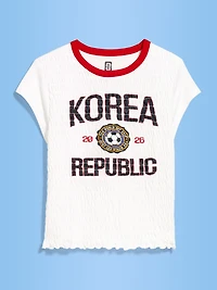 FIFA World Cup 26™ Korea Republic Smocked Graphic T-Shirt for Women