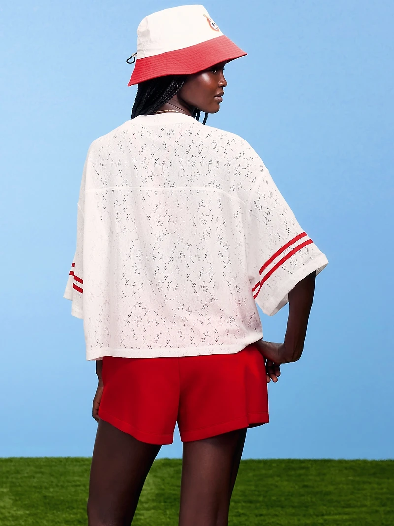 FIFA World Cup 26™ England Boxy Lace V-Neck T-Shirt for Women