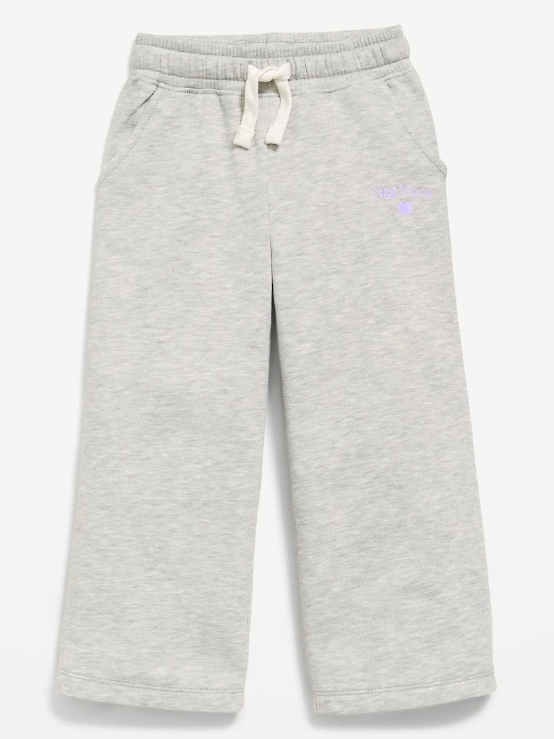 Logo Graphic Wide-Leg Sweatpants for Toddler Girls