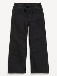Pull-On Super Baggy Wide-Leg Denim Pants for Girls