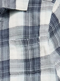Short-Sleeve Double-Weave Cotton Shirt for Toddler Boys