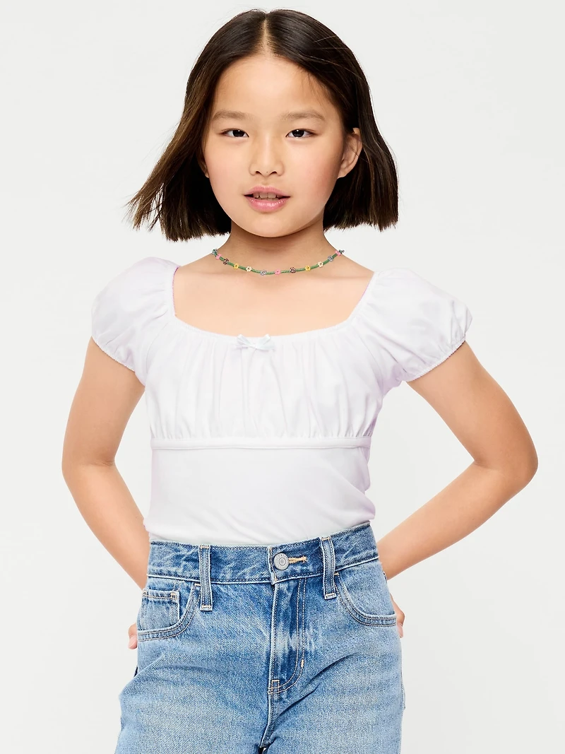 Puff-Sleeve Top for Girls
