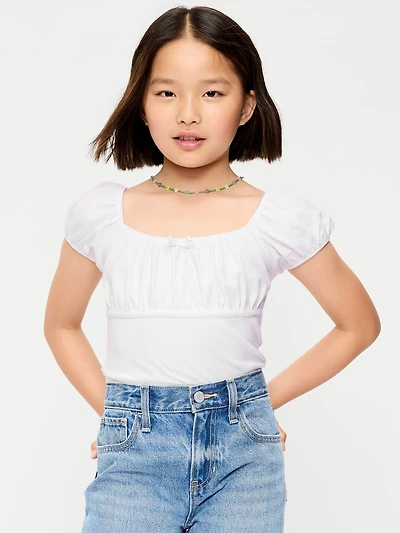 Puff-Sleeve Top for Girls