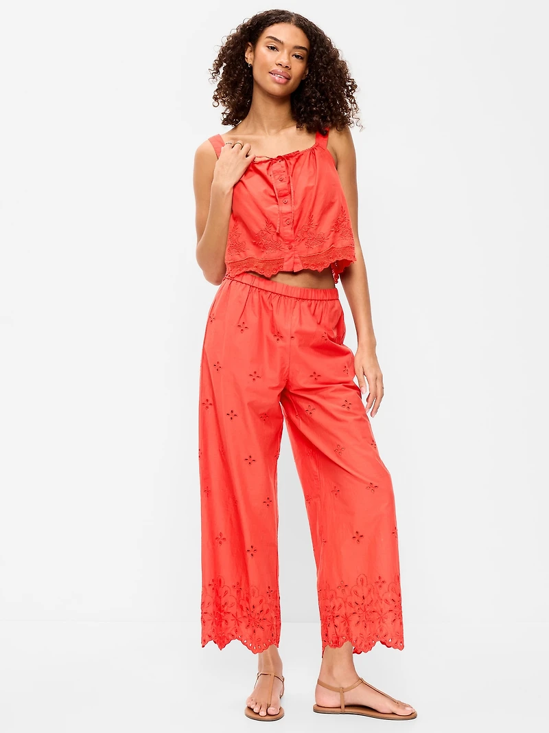 High-Waisted Cut Out Wide-Leg Pant