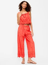 High-Waisted Cut Out Wide-Leg Pant